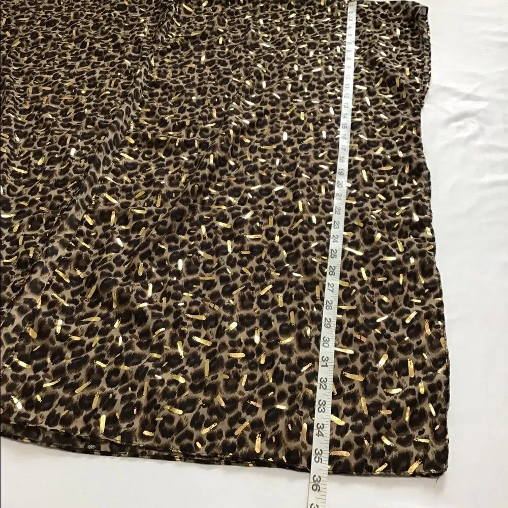 Jessica McClintock Brown Gold Animal Print Shawl